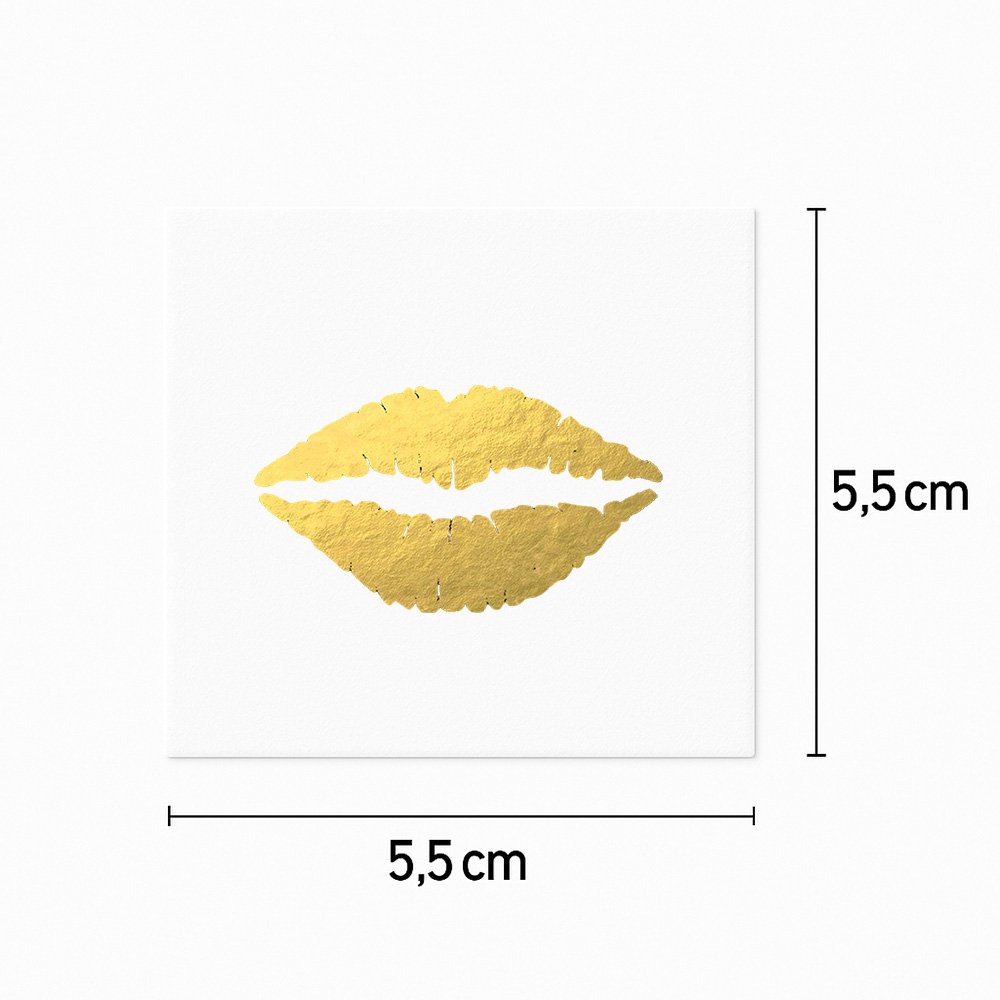 Tattoo goldene Lippen