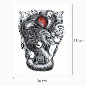 Rücken-Tattoo Meditations-Drache