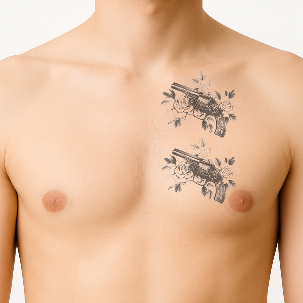 Tattoo Waffen und Rosen – Bild 2