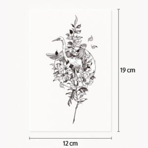 Tattoo blumiger Storch