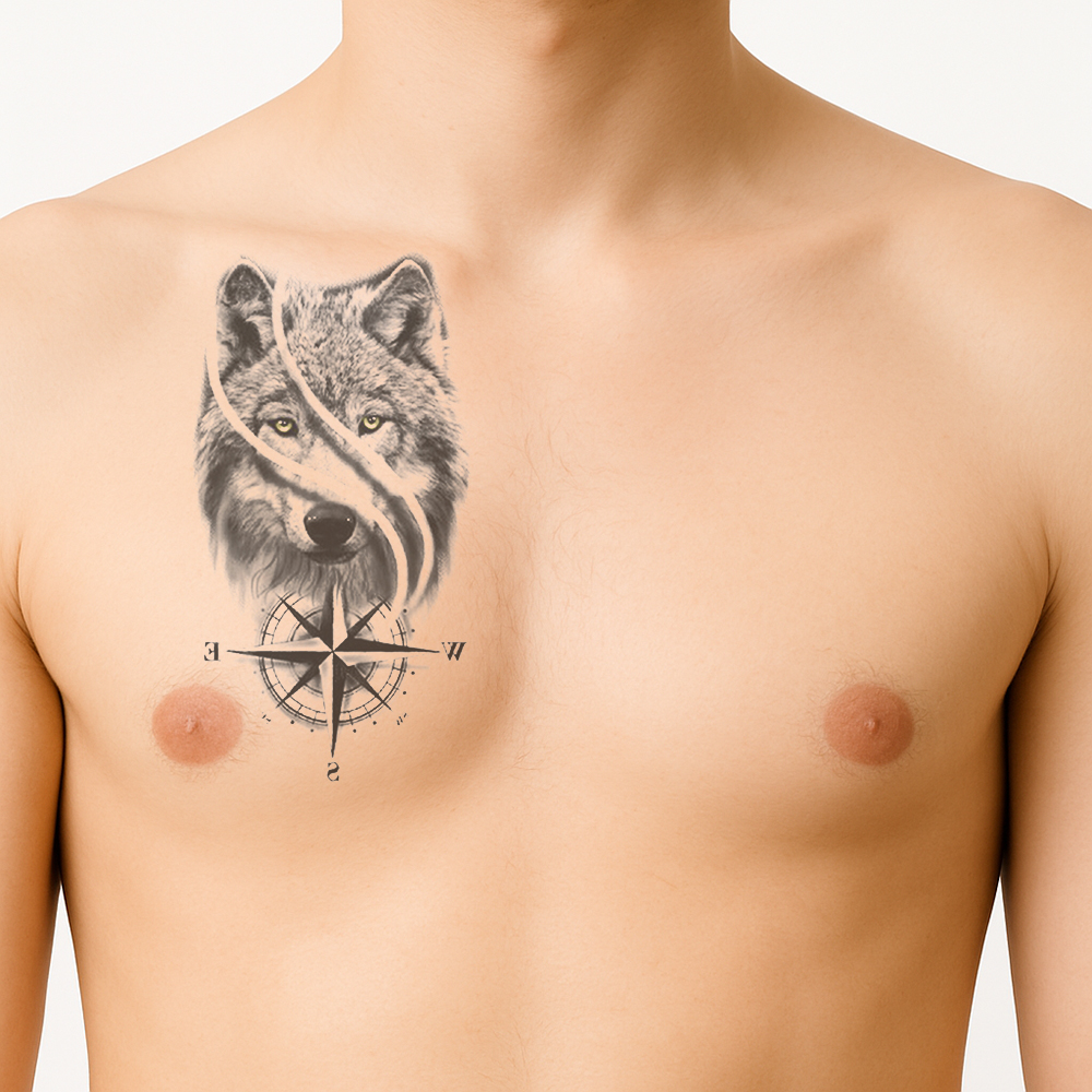 Tattoo grünäugiger Wolf – Bild 2