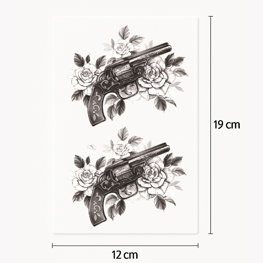 Tattoo Waffen und Rosen